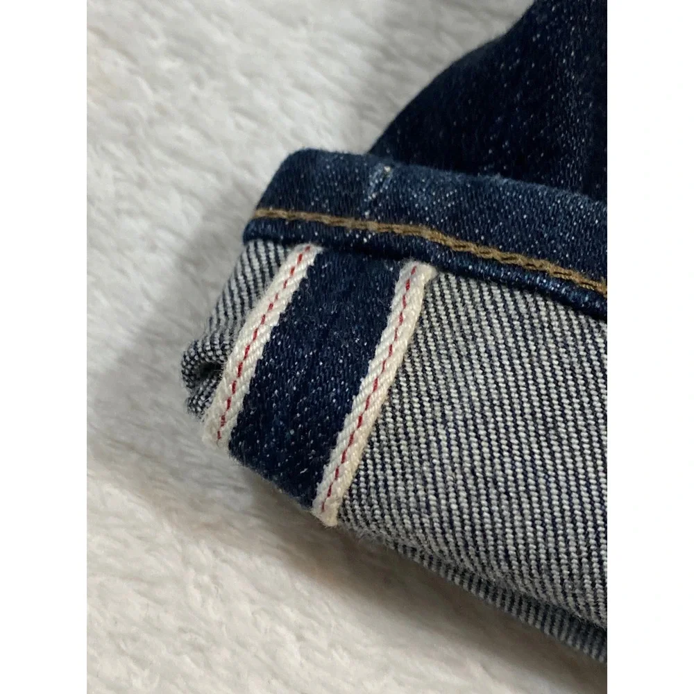 Uniqlo Mens Slim Fit Selvedge Jeans Indigo Blue Stretch 31x32 321-160114